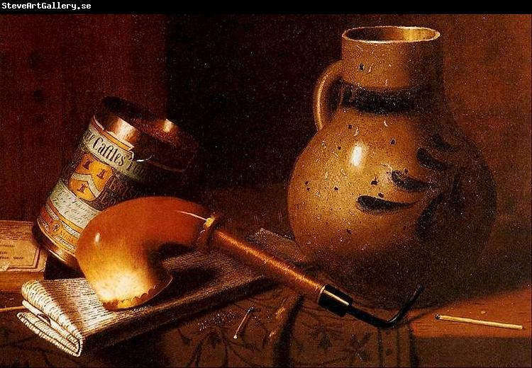 William Michael Harnett Still Life with Pipe and Tobacco